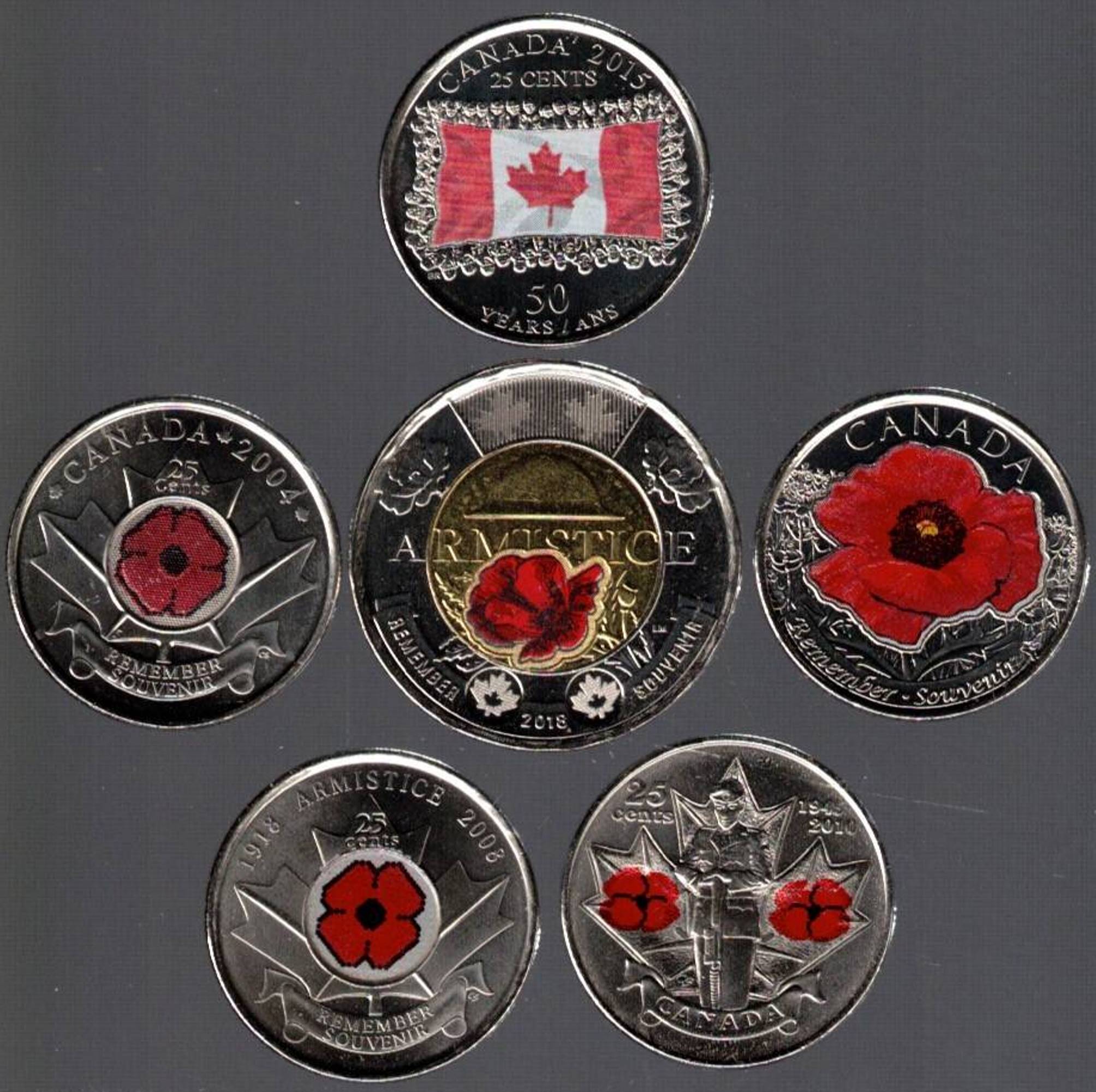 CANADA 2004-2008-2010-2015-2018 Remembrance Day 